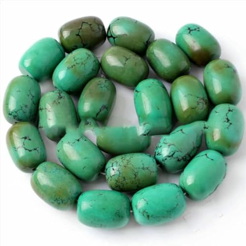Natürliche Türkisen Verkrustete Grüne Perlen Perlen Stein Für DIY Halskette Armbänder Schmuck Machen 15 Zoll 8x1 2/10x1 4/15x20mm-13x18mm Spalte von BSGUZ