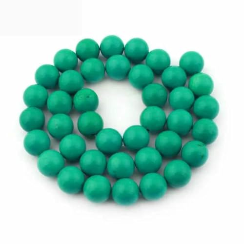 Natürliche blaue Türkisperlen, 6/8/10 mm, rund, glatt, Türkisstein, lose Perlen zum Selbermachen, 38,1 cm, für Halsketten, Armbänder, Schmuckherstellung, ca. 10 mm, 36–38 Stück Natürliche blaue Türkisperlen, 6/8/10 mm, rund, glatt, Türkisstein, lose Perlen zum Selbermachen, 38,1 cm, für Halsketten, Armbänder, Schmuckherstellung, ca. 10 mm, 36–38 Stück von BSGUZ