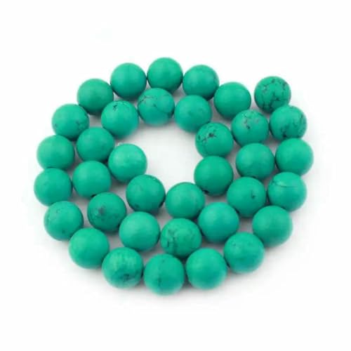 Natürliche blaue Türkisperlen, 6/8/10 mm, rund, glatt, Türkisstein, lose Perlen zum Selbermachen, 38,1 cm, für Halsketten, Armbänder, Schmuckherstellung, ca. 12 mm, 31–32 Stück Natürliche blaue Türkisperlen, 6/8/10 mm, rund, glatt, Türkisstein, lose Perlen zum Selbermachen, 38,1 cm, für Halsketten, Armbänder, Schmuckherstellung, ca. 12 mm, 31–32 Stück von BSGUZ