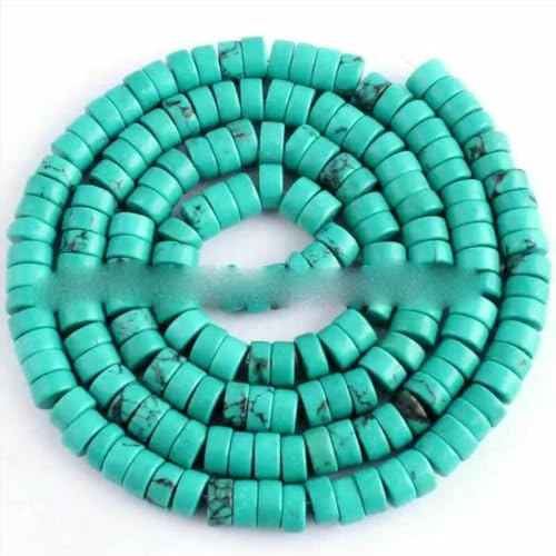 Natürliche türkisblaue Knopf-Rondelle-Steinperlen für DIY-Halsketten, Armbänder, Schmuckherstellung, Strang, 38,1 cm, 2 x 6/4 x 8/2 x 8/3 x 10 mm – 2 x 6 mm, Blau, 160 Stück Natürliche türkisblaue Knopf-Rondelle-Steinperlen für DIY-Halsketten, Armbänder, Schmuckherstellung, Strang, 38,1 cm, 2 x 6/4 x 8/2 x 8/3 x 10 mm – 2 x 6 mm, Blau, 160 Stück von BSGUZ