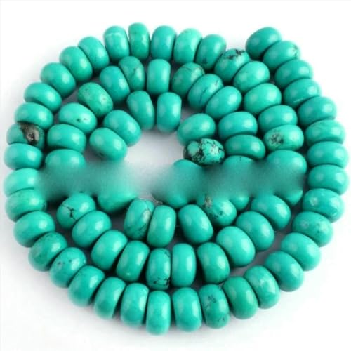 Natürliche türkisblaue Knopf-Rondelle-Steinperlen für DIY-Halsketten, Armbänder, Schmuckherstellung, Strang, 38,1 cm, 2 x 6/4 x 8/2 x 8/3 x 10 mm – 4 x 8 mm, 80 Stück, blau Natürliche türkisblaue Knopf-Rondelle-Steinperlen für DIY-Halsketten, Armbänder, Schmuckherstellung, Strang, 38,1 cm, 2 x 6/4 x 8/2 x 8/3 x 10 mm – 4 x 8 mm, 80 Stück, blau von BSGUZ