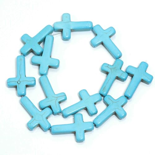 Natürliche türkisfarbene Steinperlen, farbige Charms, Edelsteinanhänger in mehreren Größen für DIY-Armbänder, Halsketten, Schmuckherstellung, Blau, 22 x 30 mm Natürliche türkisfarbene Steinperlen, farbige Charms, Edelsteinanhänger in mehreren Größen für DIY-Armbänder, Halsketten, Schmuckherstellung, Blau, 22 x 30 mm von BSGUZ