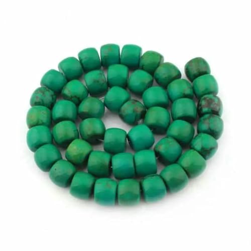Natürliche türkisfarbene Trommelgrüne Steinperlen für Halsketten, Schmuckherstellung, Strang 15 Zoll, DIY, lose Perlen, 8 x 10 mm/10 x 14,0 mm/12 x 16 mm-8 x 10 mm Natürliche türkisfarbene Trommelgrüne Steinperlen für Halsketten, Schmuckherstellung, Strang 15 Zoll, DIY, lose Perlen, 8 x 10 mm/10 x 14,0 mm/12 x 16 mm-8 x 10 mm von BSGUZ