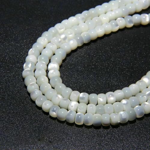 Natürliche weiße Perlmutt-Mop-Muschelperlen, runde Muscheln, lose Perlen zur Schmuckherstellung, DIY-Armband, Halskettenzubehör, 15 Rondelle, 4 x 6 mm, 15 Zoll Natürliche weiße Perlmutt-Mop-Muschelperlen, runde Muscheln, lose Perlen zur Schmuckherstellung, DIY-Armband, Halskettenzubehör, 15 Rondelle, 4 x 6 mm, 15 Zoll von BSGUZ