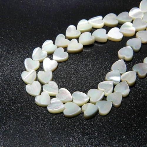 Natürliche weiße Perlmutt-Mopp-Muschelperlen, runde Muscheln, lose Perlen zur Schmuckherstellung, DIY-Armband, Halskettenzubehör, 17 Love, 8 mm, 15 Zoll von BSGUZ