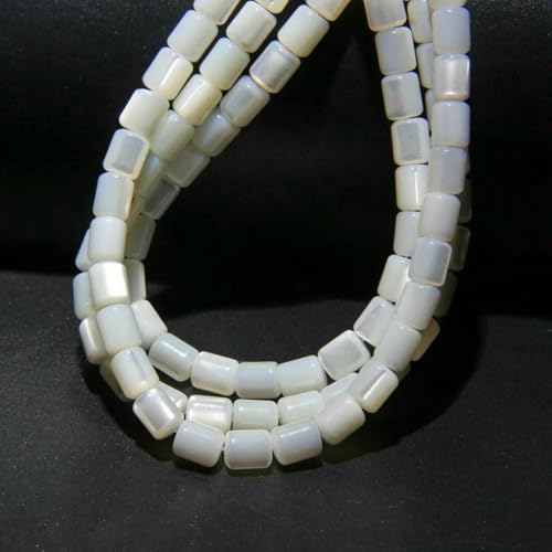 Natürliche weiße Perlmutt-Muschelperlen, runde Muscheln, lose Perlen zur Schmuckherstellung, DIY-Armband, Halskettenzubehör, 1 Fass, 5 x 6 mm, 15 Zoll Natürliche weiße Perlmutt-Muschelperlen, runde Muscheln, lose Perlen zur Schmuckherstellung, DIY-Armband, Halskettenzubehör, 1 Fass, 5 x 6 mm, 15 Zoll von BSGUZ