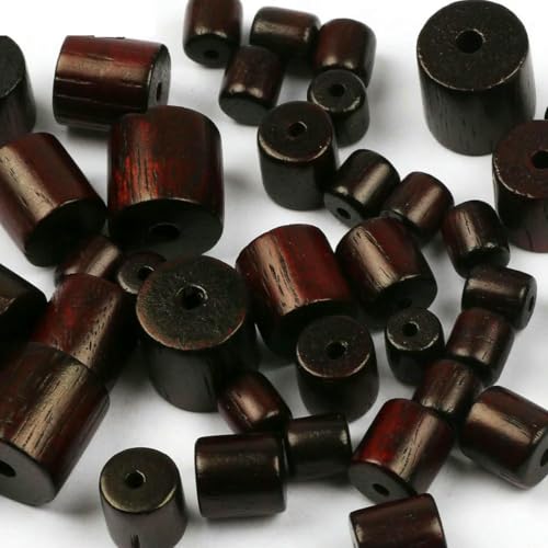 Natürliche zylindrische Sandelholzperlen 6/8/10/12 mm Abstandshalter Lose Holzperlen zur Schmuckherstellung Armband DIY Zubehör-8 mm 50 Stück von BSGUZ