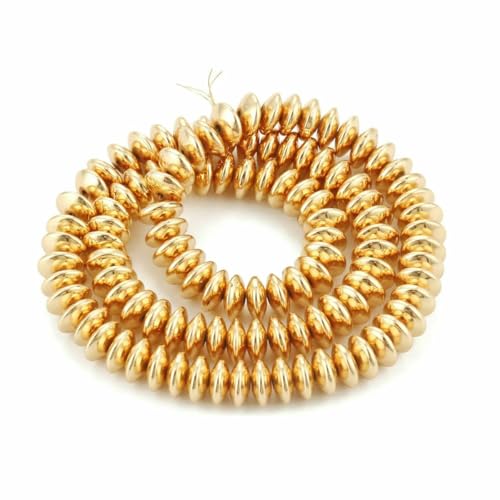 Natürlicher, matter, KC-vergoldeter Hämatitstein, unregelmäßiger Kies, lose Abstandsperlen zur Schmuckherstellung, DIY-Perlenarmband, 15''-14K Gold 9 von BSGUZ