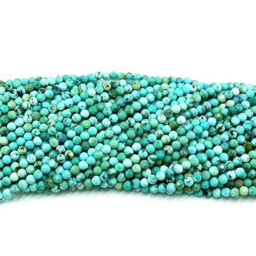Natürlicher HuBei-Türkis, 2/3/4 mm, facettiert, rund, loser Strang, winzige kleine Steinperlen zur Schmuckherstellung, Armbänder, Zubehör, 3,8–4,5 mm Natürlicher HuBei-Türkis, 2/3/4 mm, facettiert, rund, loser Strang, winzige kleine Steinperlen zur Schmuckherstellung, Armbänder, Zubehör, 3,8–4,5 mm von BSGUZ