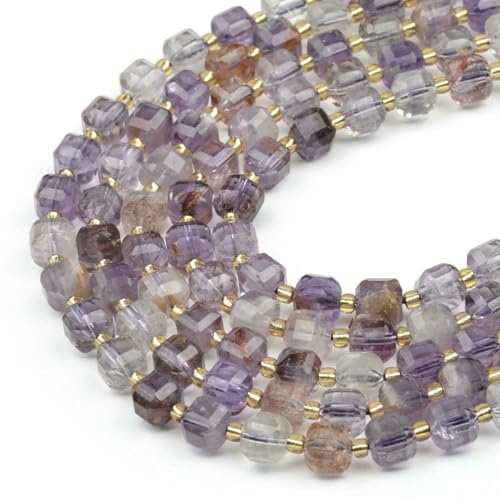 Natürlicher Phantom-Amethyst, Phantom-Kristall, synthetischer Türkis, facettierte Würfel, lose Perlen zur Schmuckherstellung, DIY-Phantom-Amethyst, 8 mm Natürlicher Phantom-Amethyst, Phantom-Kristall, synthetischer Türkis, facettierte Würfel, lose Perlen zur Schmuckherstellung, DIY-Phantom-Amethyst, 8 mm von BSGUZ