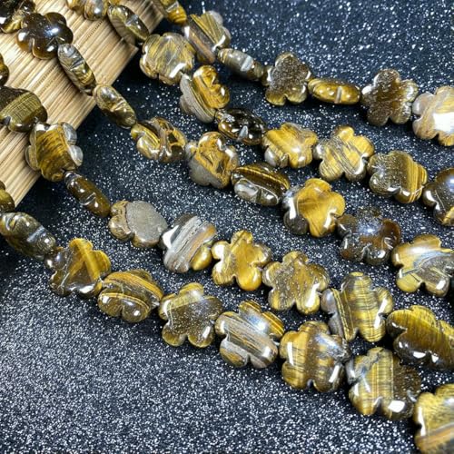 Naturstein, Blumenform, lose Isolationsperlen, Halbfertigperlen für die Schmuckherstellung, DIY-Armband, Halskettenzubehör, Tigerauge, 16 x 16 mm Naturstein, Blumenform, lose Isolationsperlen, Halbfertigperlen für die Schmuckherstellung, DIY-Armband, Halskettenzubehör, Tigerauge, 16 x 16 mm von BSGUZ
