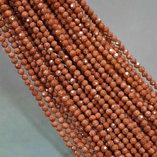 Naturstein, blauer Amazonit, facettiert, rund, lose Abstandsperlen, DIY-Charms, Armbänder, Halsketten zur Schmuckherstellung, 38,1 cm, 2 mm/3,0 mm, Goldsandstein, 3,0 mm, ca. 120 Stück Naturstein, blauer Amazonit, facettiert, rund, lose Abstandsperlen, DIY-Charms, Armbänder, Halsketten zur Schmuckherstellung, 38,1 cm, 2 mm/3,0 mm, Goldsandstein, 3,0 mm, ca. 120 Stück von BSGUZ