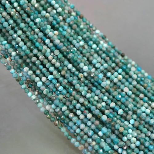 Naturstein, blauer Amazonit, facettiert, rund, lose Abstandsperlen, DIY-Charms, Armbänder, Halsketten zur Schmuckherstellung, 38,1 cm, 2 mm/3,0 mm, blauer Apatit, 2 mm, ca. 185 Stück Naturstein, blauer Amazonit, facettiert, rund, lose Abstandsperlen, DIY-Charms, Armbänder, Halsketten zur Schmuckherstellung, 38,1 cm, 2 mm/3,0 mm, blauer Apatit, 2 mm, ca. 185 Stück von BSGUZ