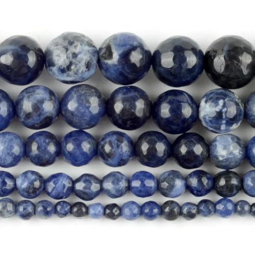 Naturstein, blauer Kristall, Jade, Jaspis, Achat, Türkis, Abstandshalter, lose, runde Perlen für die Schmuckherstellung, DIY-Zubehör, Großhandel, facettierter Sodalith, 10 mm Naturstein, blauer Kristall, Jade, Jaspis, Achat, Türkis, Abstandshalter, lose, runde Perlen für die Schmuckherstellung, DIY-Zubehör, Großhandel, facettierter Sodalith, 10 mm von BSGUZ