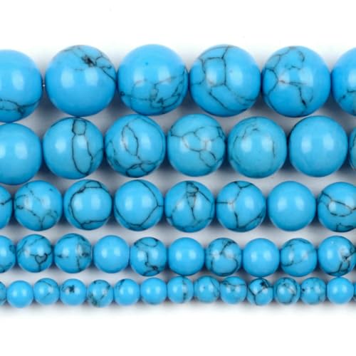 Naturstein, blauer Kristall, Jade, Jaspis, Achate, Türkis, Abstandshalter, lose, runde Perlen für die Schmuckherstellung, DIY-Zubehör, Großhandel, Blau, Türkis, 8 mm Naturstein, blauer Kristall, Jade, Jaspis, Achate, Türkis, Abstandshalter, lose, runde Perlen für die Schmuckherstellung, DIY-Zubehör, Großhandel, Blau, Türkis, 8 mm von BSGUZ