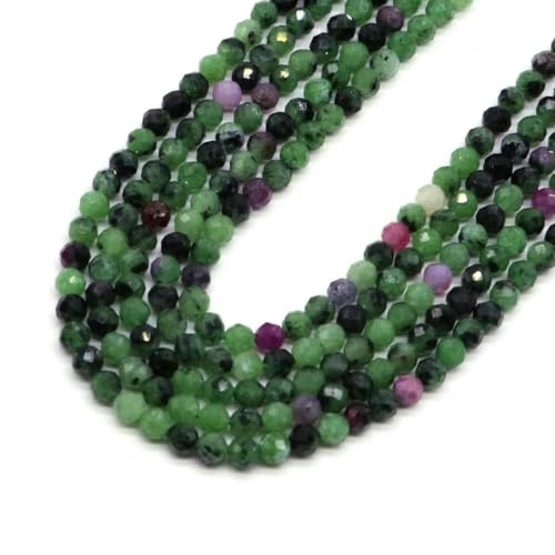 Naturstein, facettierter Saphir, kleine Taillenperlen, 2 mm, 3 mm, Amethyst, Lapislazuli, lose Abstandsperlen, DIY-Armband, Halskette, Basteln, Rubin-Zoisit, 2 mm, ca. 180 Stück Naturstein, facettierter Saphir, kleine Taillenperlen, 2 mm, 3 mm, Amethyst, Lapislazuli, lose Abstandsperlen, DIY-Armband, Halskette, Basteln, Rubin-Zoisit, 2 mm, ca. 180 Stück von BSGUZ