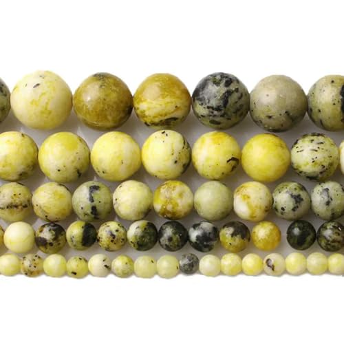 Naturstein, gelb, türkis, Howlith, runde Perlen, passend für DIY-Anhänger, Schmuckherstellung, Zubehör – A103, gelb, türkis, 6 mm, 61 Stück, 21 g Naturstein, gelb, türkis, Howlith, runde Perlen, passend für DIY-Anhänger, Schmuckherstellung, Zubehör – A103, gelb, türkis, 6 mm, 61 Stück, 21 g von BSGUZ