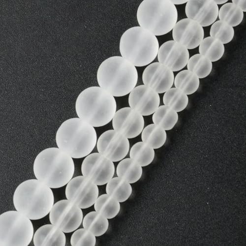 Naturstein, matt, Kristallquarz, Amazonit, Howlith, Türkis, Web-Jaspis, runde Perlen zur Schmuckherstellung, DIY-Armbänder, weißer Kristall, 6 mm von BSGUZ