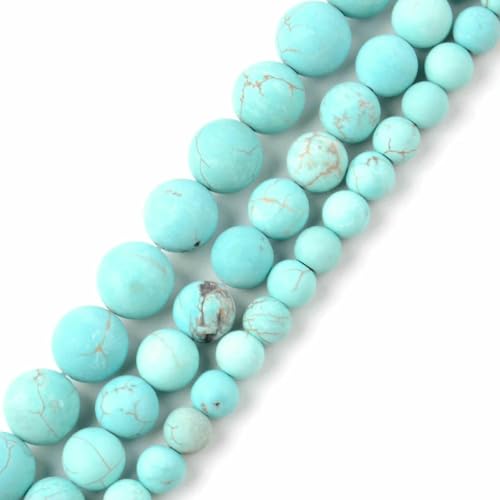 Naturstein, matt, Kristallquarz, Amazonit, Howlith, Türkis, Web-Jaspis, runde Perlen zur Schmuckherstellung, DIY-Armbänder – Blaue Türkise – 10 mm Naturstein, matt, Kristallquarz, Amazonit, Howlith, Türkis, Web-Jaspis, runde Perlen zur Schmuckherstellung, DIY-Armbänder – Blaue Türkise – 10 mm von BSGUZ