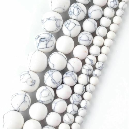 Naturstein, matt, Kristallquarz, Amazonit, Howlith, Türkis, Web-Jaspis, runde Perlen zur Schmuckherstellung, DIY-Armbänder – weiße Türkise – 4,0 mm Naturstein, matt, Kristallquarz, Amazonit, Howlith, Türkis, Web-Jaspis, runde Perlen zur Schmuckherstellung, DIY-Armbänder – weiße Türkise – 4,0 mm von BSGUZ