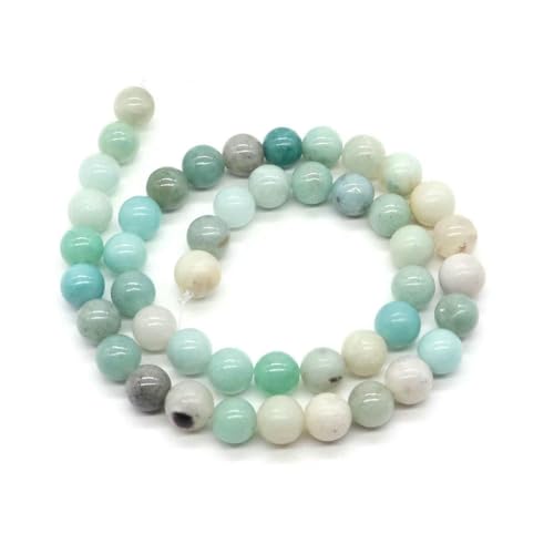 Naturstein, violette Achat-Türkis-Perle, rund, lose Abstandsperle zur Schmuckherstellung, 4/6/8/10 mm, DIY-Halsketten, Armbänder, Ohrstecker, Amazonit, 6 mm, 59 bis 61 St von BSGUZ