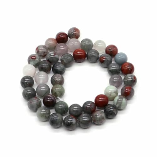 Naturstein, violette Achat-Türkis-Perle, rund, lose Abstandsperle zur Schmuckherstellung, 4/6/8/10 mm, DIY-Halsketten, Armbänder, Ohrstecker, Blutstein, 4,0 mm, 88 bis 91 von BSGUZ