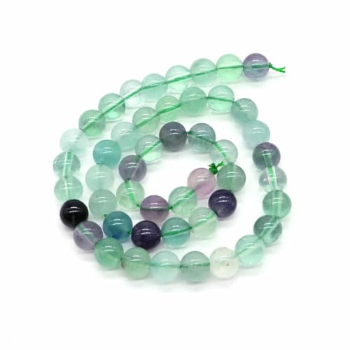 Naturstein, violette Achat-Türkis-Perle, rund, lose Abstandsperle zur Schmuckherstellung, 4/6/8/10 mm, DIY-Halsketten, Armbänder, Ohrstecker, Fluorit, 8 mm, 45 bis 46 Stü von BSGUZ