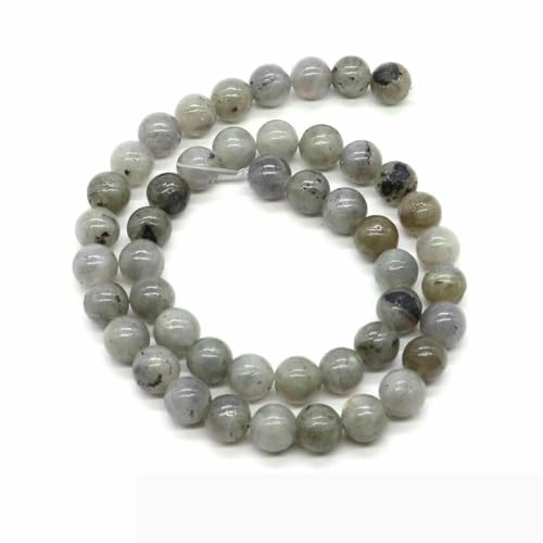 Naturstein, violette Achat-Türkis-Perle, rund, lose Abstandsperle zur Schmuckherstellung, 4/6/8/10 mm, DIY-Halsketten, Armbänder, Ohrstecker, Labradorit, 10 mm, 36 bis 37 von BSGUZ