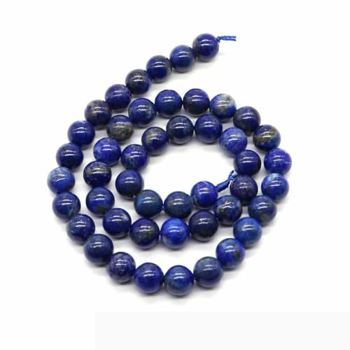 Naturstein, violette Achat-Türkis-Perle, rund, lose Abstandsperle zur Schmuckherstellung, 4/6/8/10 mm, DIY-Halsketten, Armbänder, Ohrstecker, Lapislazuli, 8 mm, 45 bis 46 von BSGUZ