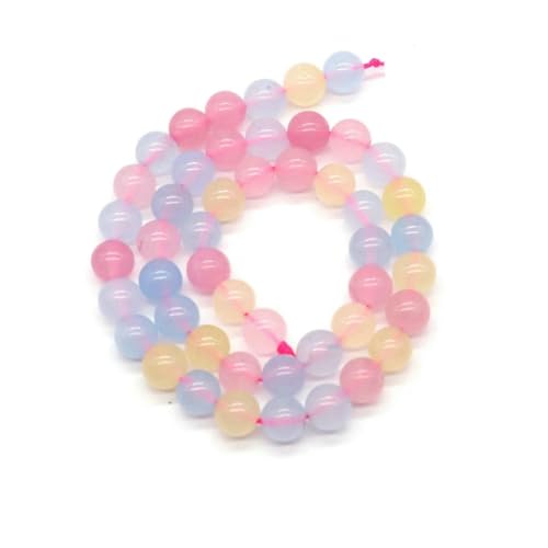 Naturstein, violette Achat-Türkis-Perle, rund, lose Abstandsperle zur Schmuckherstellung, 4/6/8/10 mm, DIY-Halsketten, Armbänder, Ohrstecker, Morgan-Achat, 8 mm, 45 bis 4 von BSGUZ