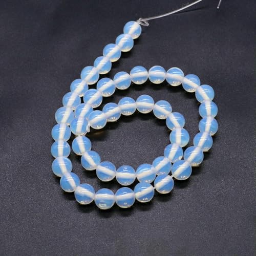 Naturstein, violette Achat-Türkis-Perle, rund, lose Abstandsperle zur Schmuckherstellung, 4/6/8/10 mm, DIY-Halsketten, Armbänder, Ohrstecker, Opalit, 8 mm, 45 bis 46 Stüc von BSGUZ