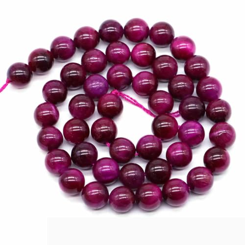 Naturstein, violette Achat-Türkis-Perle, rund, lose Abstandsperle zur Schmuckherstellung, 4/6/8/10 mm, DIY-Halsketten, Armbänder, Ohrstecker, Rose Tigerauge, 4,0 mm, 88 b von BSGUZ