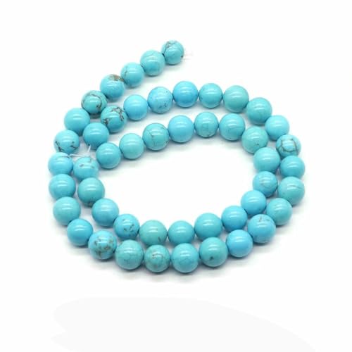 Naturstein, violette Achat-Türkis-Perle, rund, lose Abstandsperle zur Schmuckherstellung, 4/6/8/10 mm, DIY-Halsketten, Armbänder, Ohrstecker, Syn-Grün-Türkis, 6 mm, 59 bi von BSGUZ