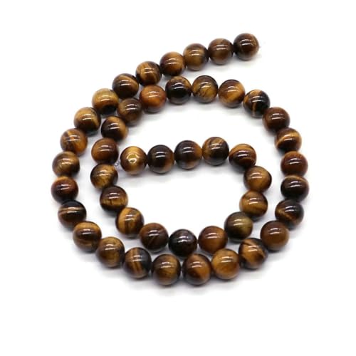 Naturstein, violette Achat-Türkis-Perle, rund, lose Abstandsperle zur Schmuckherstellung, 4/6/8/10 mm, DIY-Halsketten, Armbänder, Ohrstecker, Tigerauge, 4,0 mm, 88 bis 91 von BSGUZ