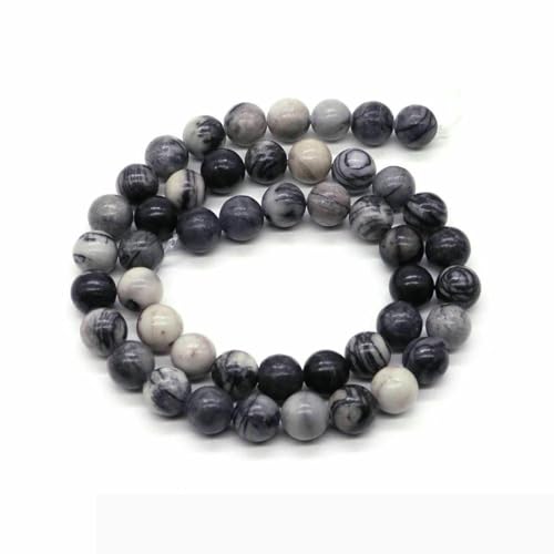 Naturstein, violette Achat-Türkis-Perle, rund, lose Abstandsperle zur Schmuckherstellung, 4/6/8/10 mm, DIY-Halsketten, Armbänder, Ohrstecker – Chinesischer Picasso-Stil von BSGUZ