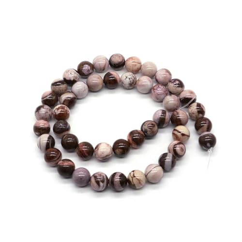 Naturstein, violette Achat-Türkis-Perle, rund, lose Abstandsperle zur Schmuckherstellung, 4/6/8/10 mm, DIY-Halsketten, Armbänder, Ohrstecker – Nguni-Jaspis – 10 mm, 36 von BSGUZ