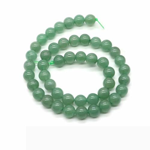 Naturstein, violette Achat-Türkis-Perle, rund, lose Abstandsperle zur Schmuckherstellung, 4/6/8/10 mm, DIY-Halsketten, Armbänder, Ohrstecker – grüner Aventurin – 10 mm, von BSGUZ