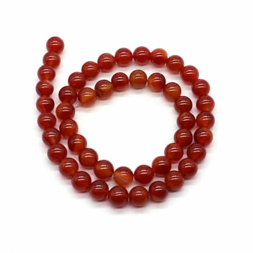 Naturstein, violette Achat-Türkis-Perle, runde, lose Abstandsperle zur Schmuckherstellung, 4/6/8/10 mm, DIY-Halsketten, Armbänder, Ohrstecker – Roter Achat – 10 mm, 36 von BSGUZ