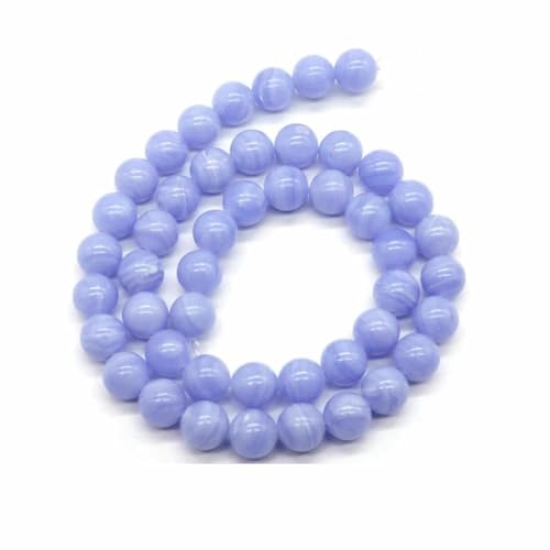 Naturstein, violetter Achat, türkisfarbene Perle, runde, lose Abstandsperle zur Schmuckherstellung, 4/6/8/10 mm, DIY-Halsketten, Armbänder, Ohrstecker – violetter Achat von BSGUZ
