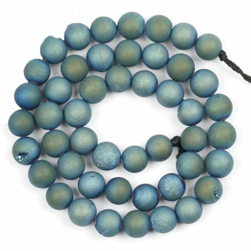 Naturstein-Achat, Glas, Quarz, Türkis, Druzy, Abstandshalter, lose, runde Cloisonné-Perlen für die Schmuckherstellung, DIY-Zubehör, Großhandel, blauer Druzy, 12 mm Naturstein-Achat, Glas, Quarz, Türkis, Druzy, Abstandshalter, lose, runde Cloisonné-Perlen für die Schmuckherstellung, DIY-Zubehör, Großhandel, blauer Druzy, 12 mm von BSGUZ