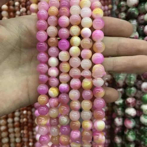 Naturstein Schmuckzubehör Gelb Türkis Türkis Grün Achat Mischfarben Perlen-Farbnummer 15 gelb rosa bunt-12mm Naturstein Schmuckzubehör Gelb Türkis Türkis Grün Achat Mischfarben Perlen-Farbnummer 15 gelb rosa bunt-12mm von BSGUZ