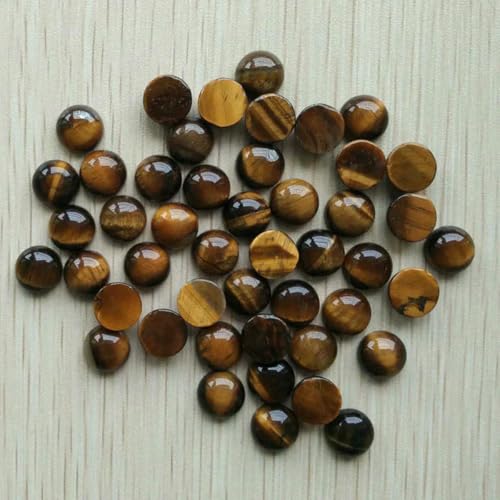 Naturstein gemischte runde CABOCHON 10mm Perlen für DIY Schmuck Zubehör 50 teile/los-Tigerauge Stein von BSGUZ