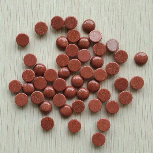 Naturstein gemischte runde CABOCHON 10mm Perlen für DIY Schmuck Zubehör 50 teile/los-gold sand stein von BSGUZ