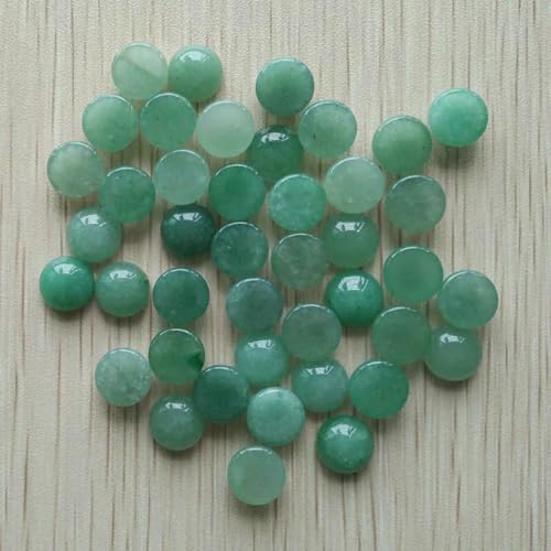 Naturstein gemischte runde CABOCHON 10mm Perlen für DIY Schmuck Zubehör 50 teile/los-grün aventurin von BSGUZ
