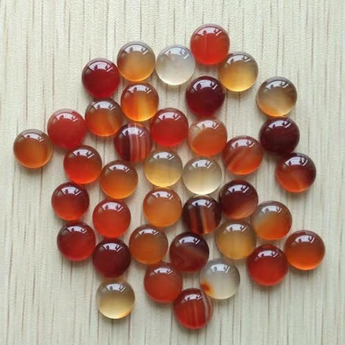Naturstein gemischte runde CABOCHON 10mm Perlen für DIY Schmuck Zubehör 50 teile/los-rot onyx von BSGUZ