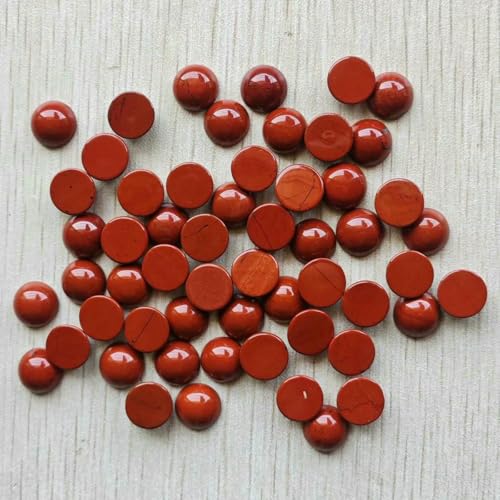 Naturstein gemischte runde CABOCHON 10mm Perlen für DIY Schmuck Zubehör 50 teile/los-roter Stein von BSGUZ