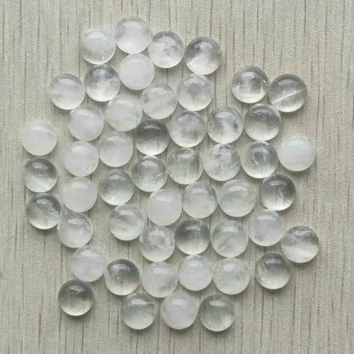 Naturstein gemischte runde CABOCHON 10mm Perlen für DIY Schmuck Zubehör 50 teile/los-weiß kristall von BSGUZ