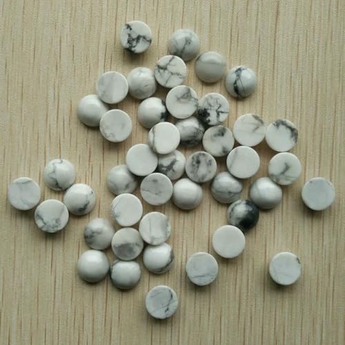 Naturstein gemischte runde CABOCHON 10mm Perlen für DIY Schmuck Zubehör 50 teile/los-weiß türkis von BSGUZ