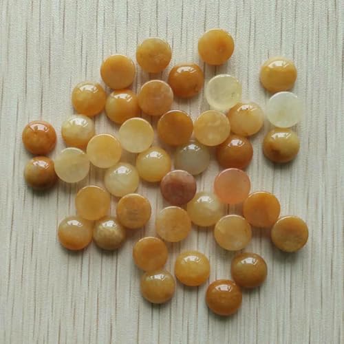 Naturstein gemischte runde CABOCHON 10mm perlen für DIY schmuck Zubehör 50 teile/los-gelb jade von BSGUZ