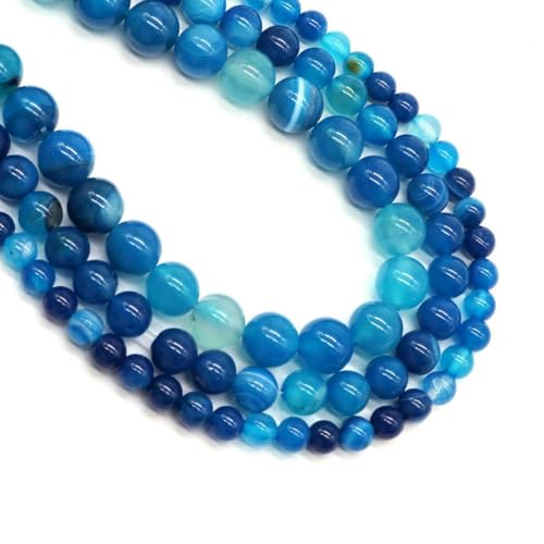 Natursteinperlen, rotes Tigerauge, runde lose Perlen, DIY-Charm-Armband, Ohrringe, Halskette, Schmuckherstellung, Zubehör, 38,1 cm Strang, blau gestreifter Achat, 8 mm, 45 bi Natursteinperlen, rotes Tigerauge, runde lose Perlen, DIY-Charm-Armband, Ohrringe, Halskette, Schmuckherstellung, Zubehör, 38,1 cm Strang, blau gestreifter Achat, 8 mm, 45 bi von BSGUZ